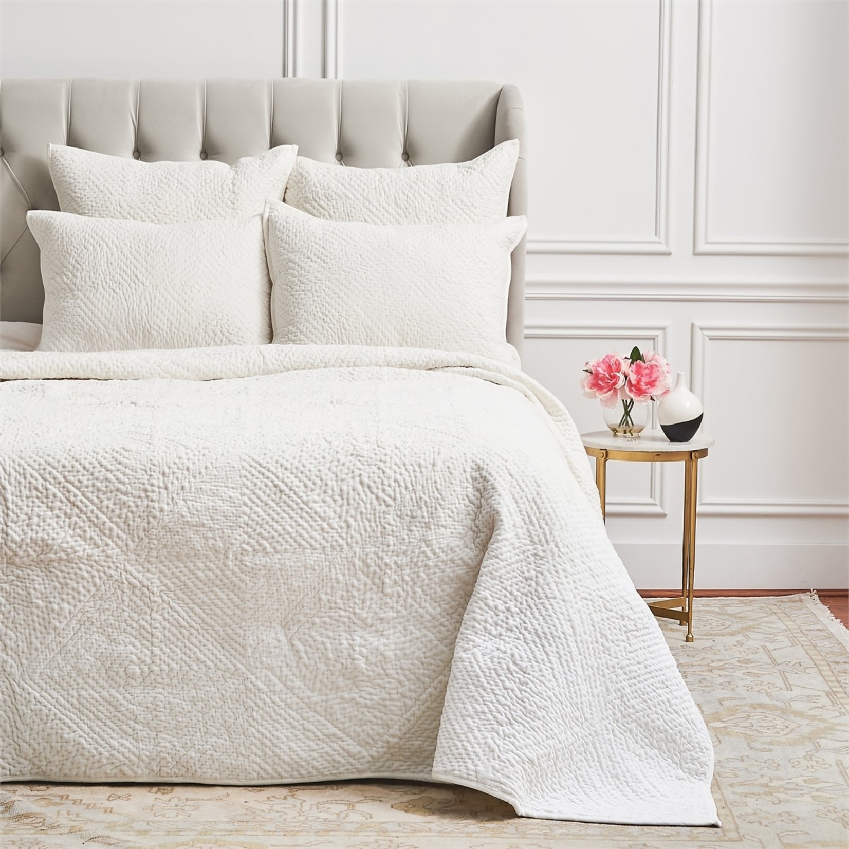 ELISABETH YORK KING, VELA  QUILT - IVORY