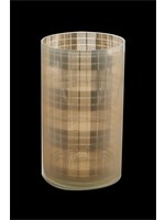 GOLD PLAID CANDLE LANTERNS, LARGE