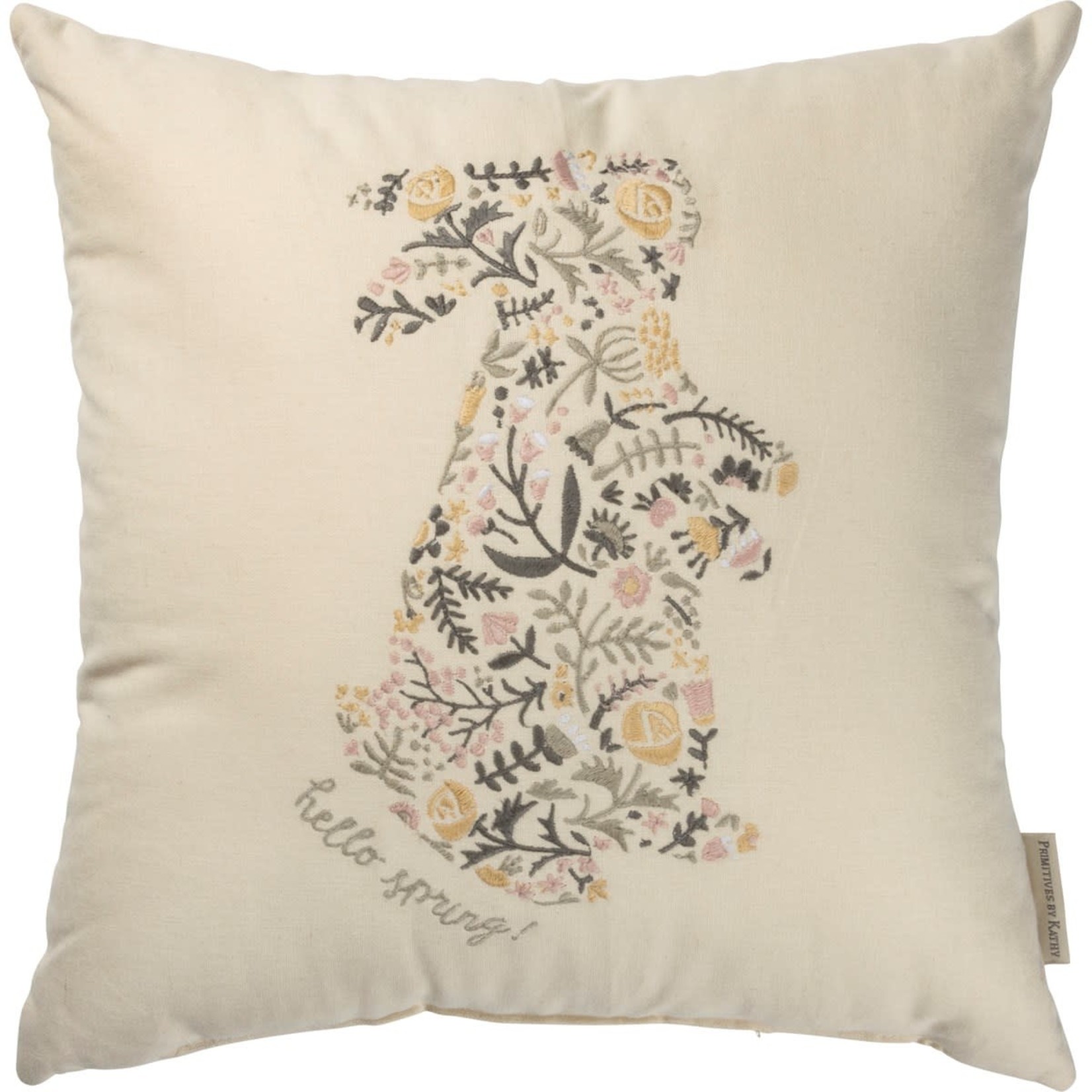 PRIMITIVES BY KATHY FLORAL BUNNY PILLOW