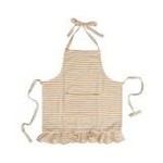 CREATIVE COOP WOVEN COTTON STRIPED APRON W/ RUFFLE