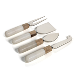 MARBLE AND WOOD CHEESE TOOL SET