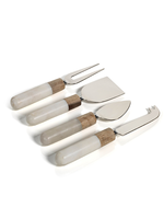 ZODAX MARBLE AND WOOD CHEESE TOOL SET
