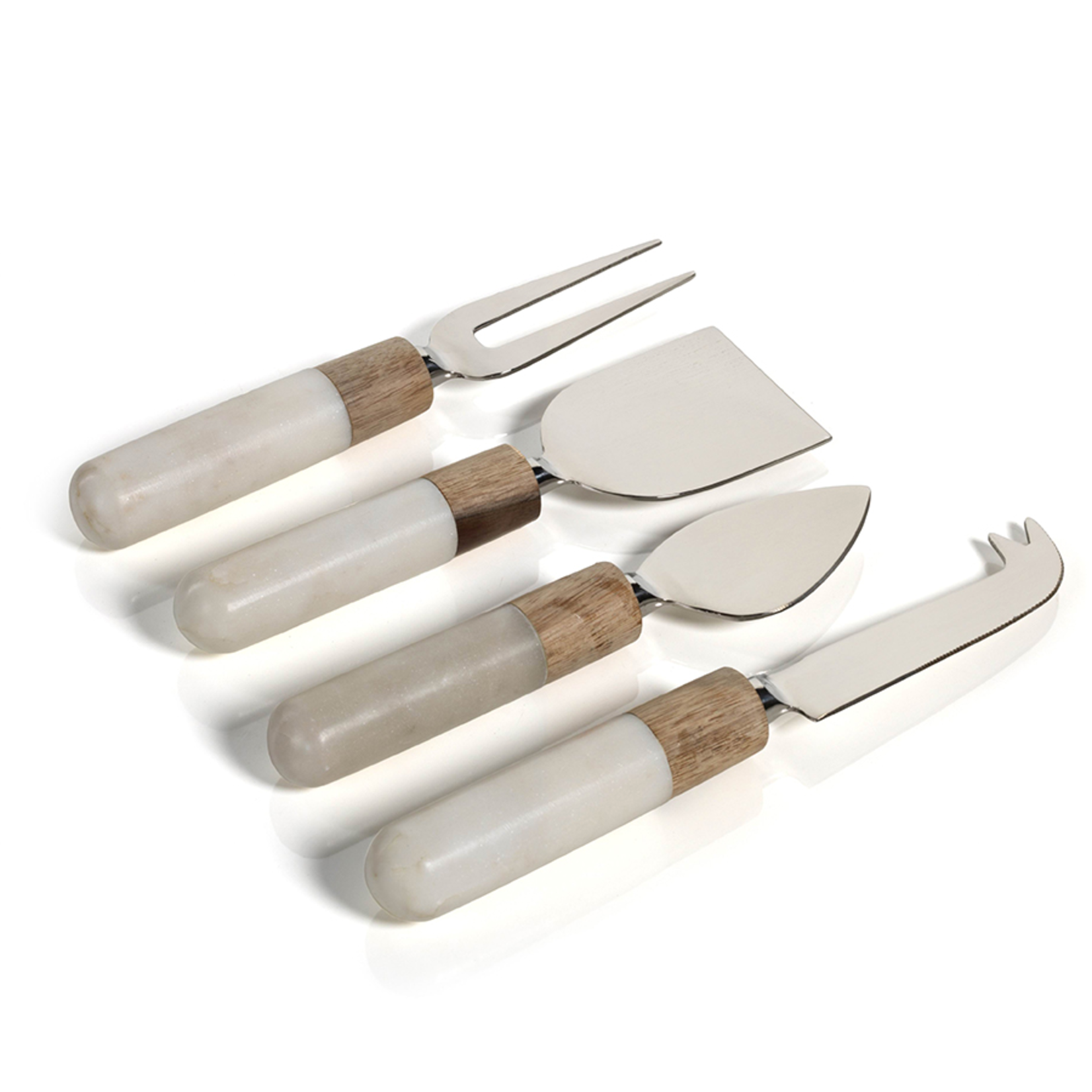 ZODAX MARBLE AND WOOD CHEESE TOOL SET