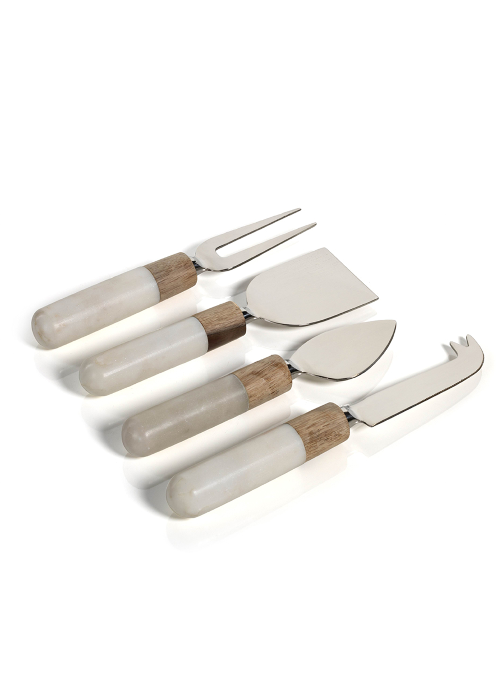 ZODAX MARBLE AND WOOD CHEESE TOOL SET