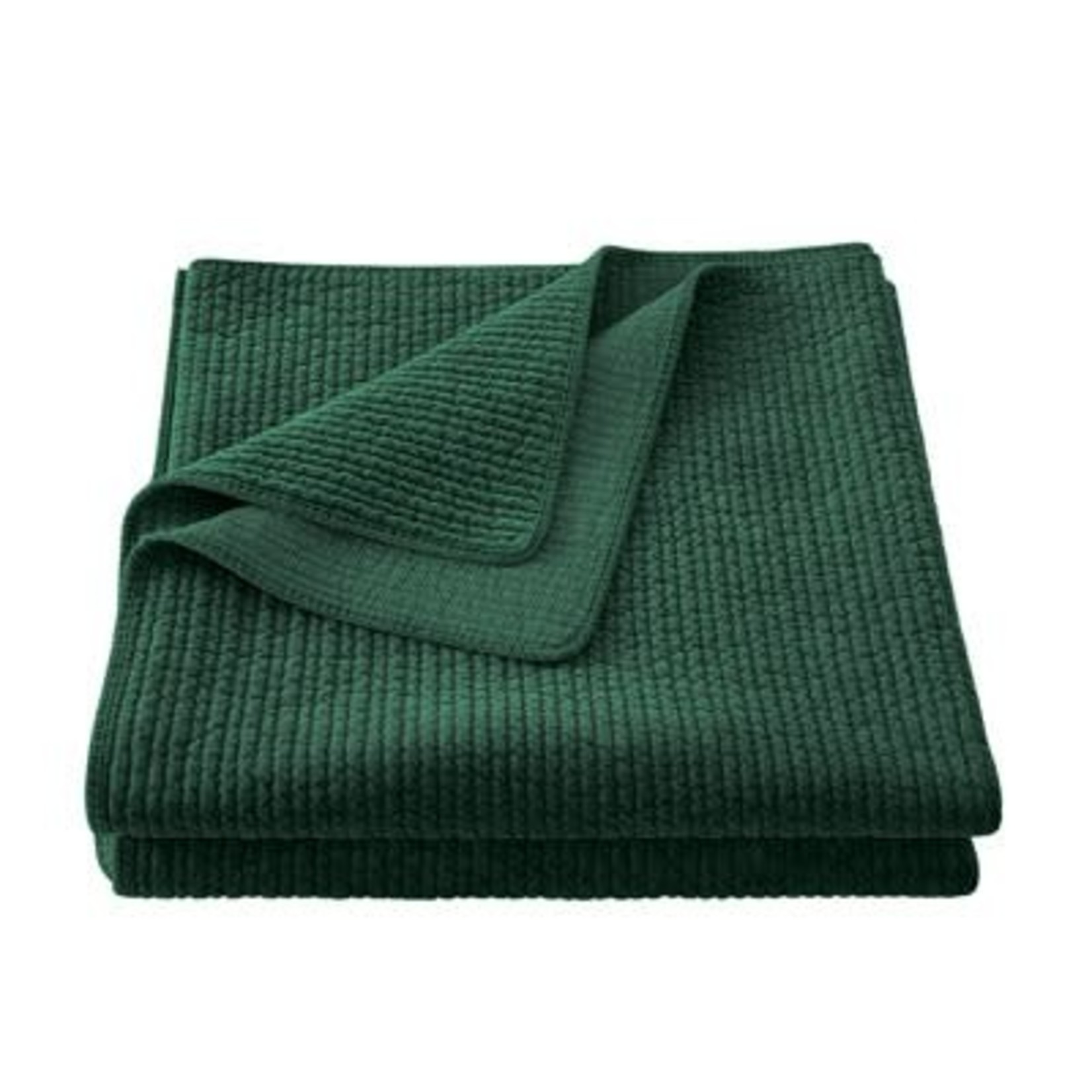 HIEND ACCENTS FULL/QUEEN, STONEWASHED EMERALD COTTON VELVET QUILT