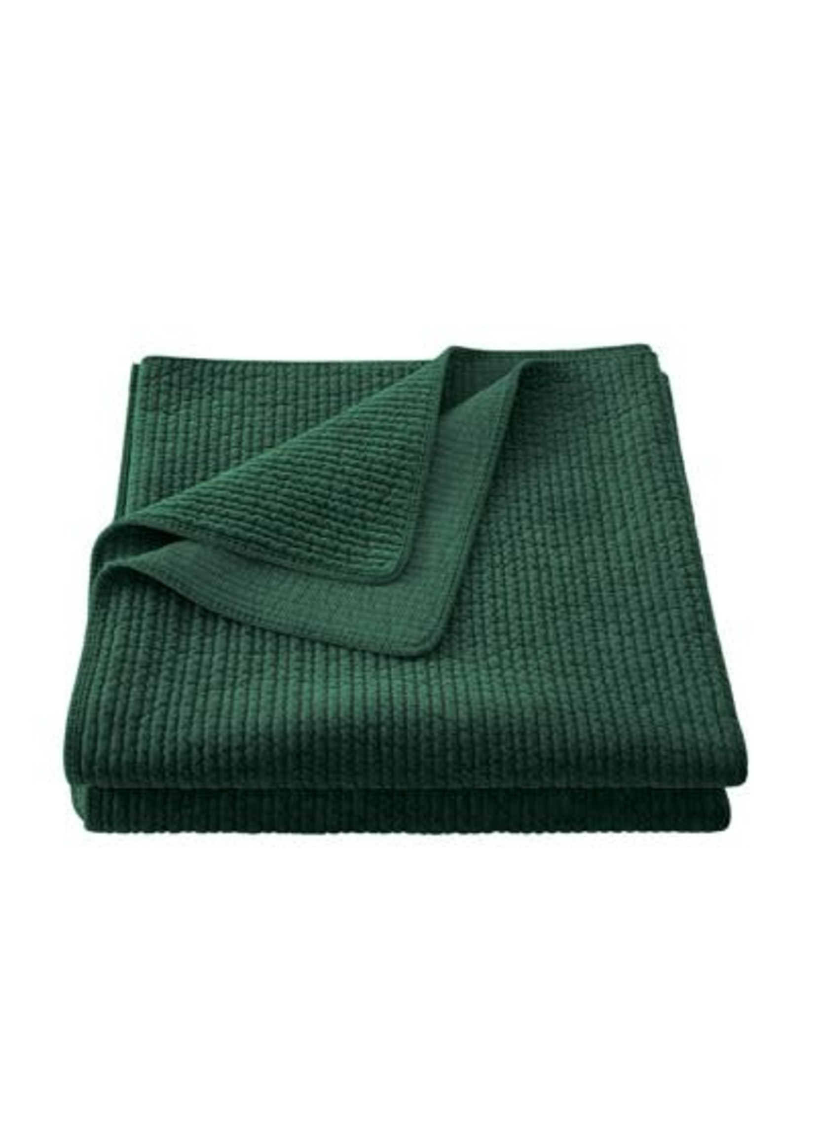 HIEND ACCENTS FULL/QUEEN, STONEWASHED EMERALD COTTON VELVET QUILT