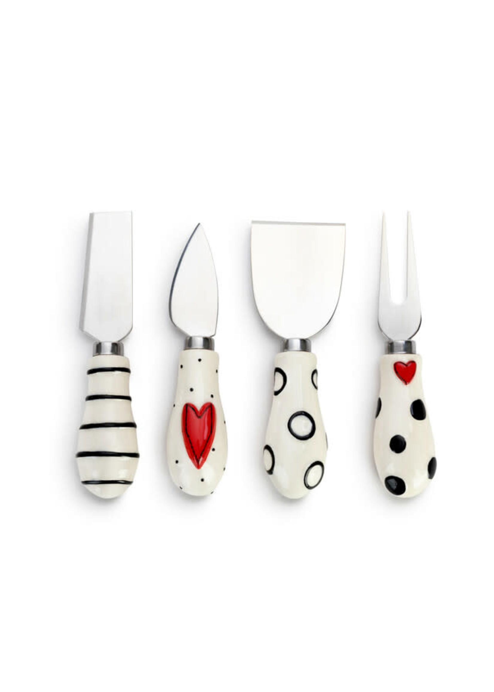 DEMDACO RED HEART CHEESE KNIVES - SET/4
