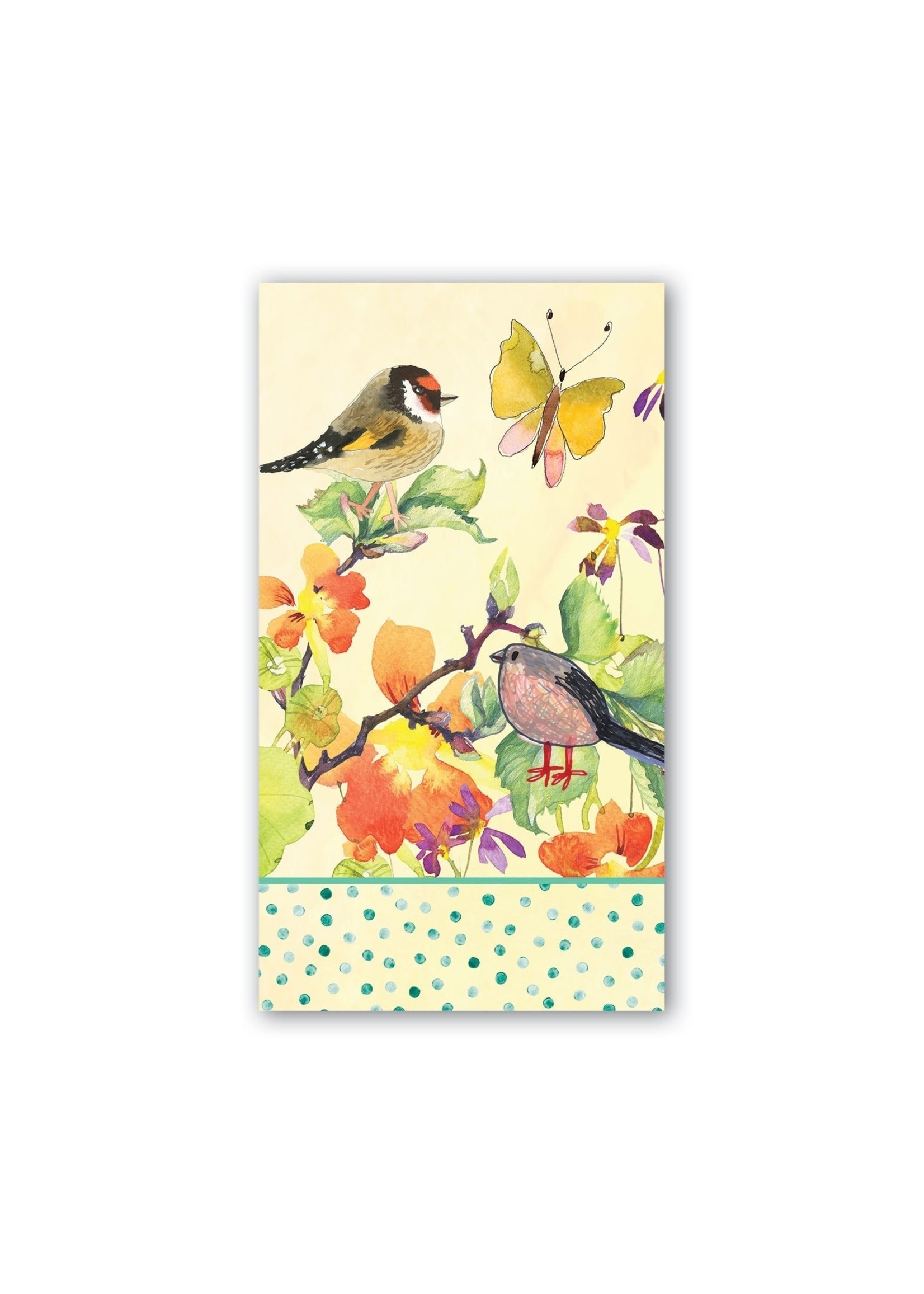 MICHELE DESIGN WORKS BIRDS & BUTTERFLIES HOSTESS NAPKIN