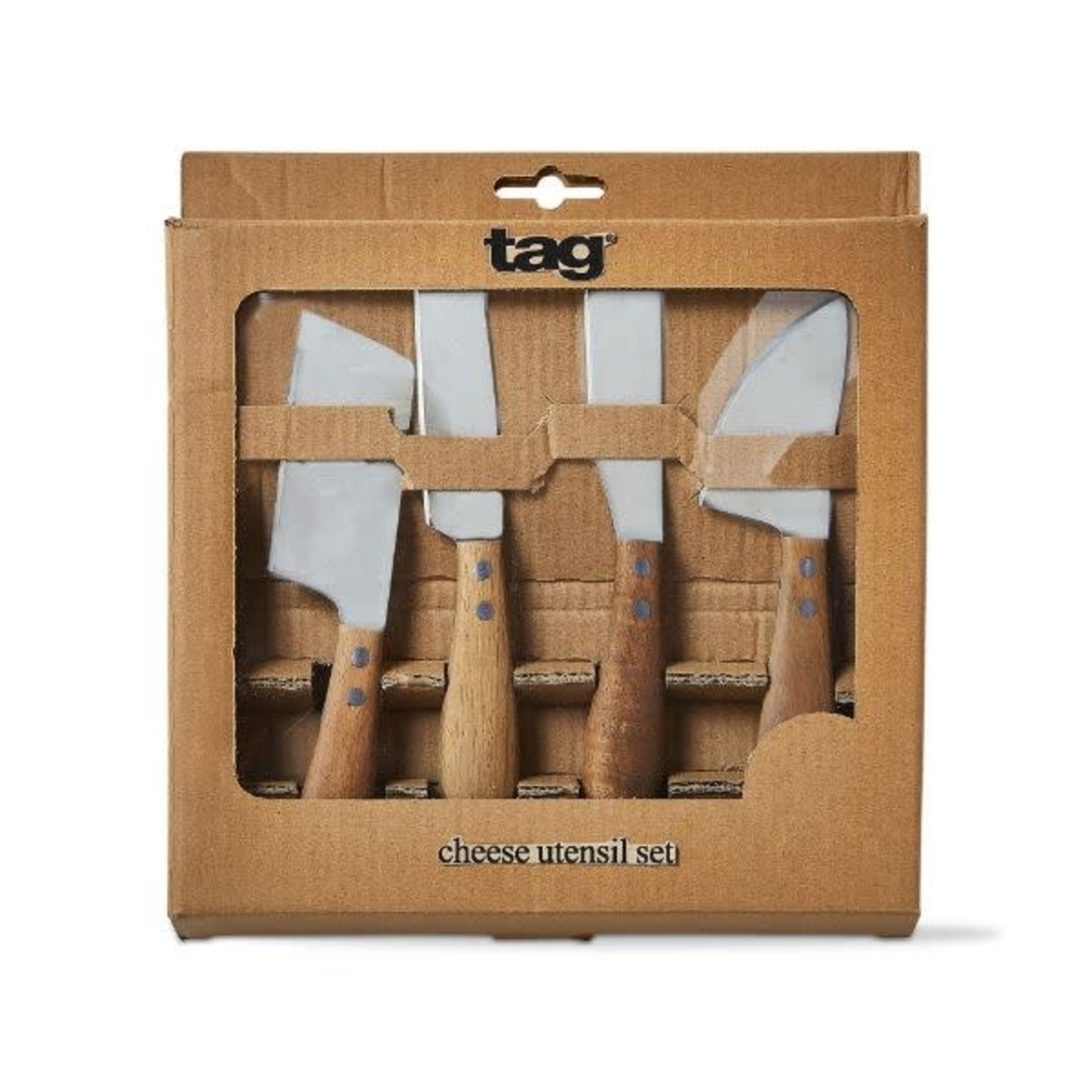 CHEESE UTENSIL SET WOOD HANDLE