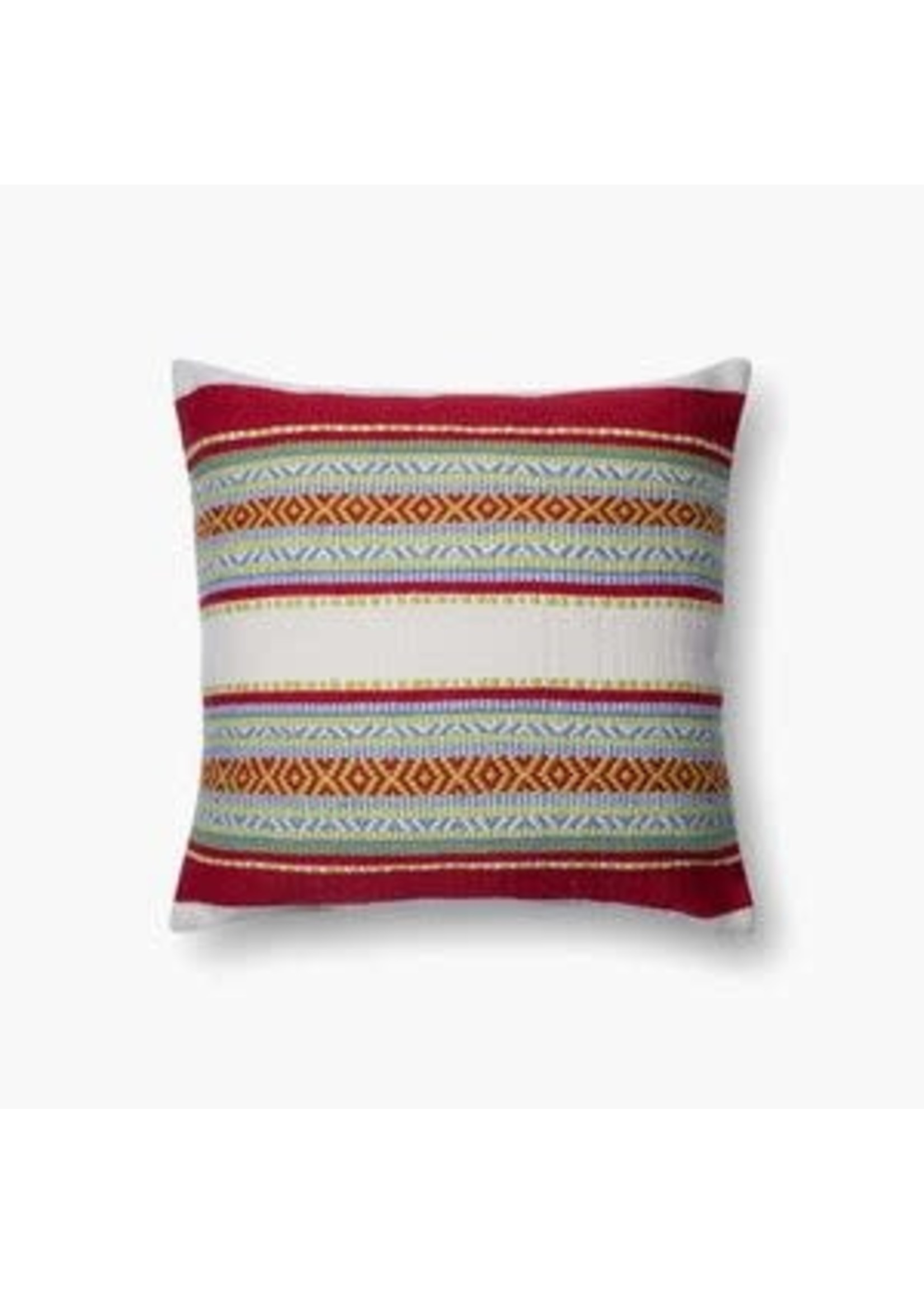 LOLOI 22 x 22 RED/MULTI PILLOW