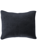 HIEND ACCENTS STONEWASHED COTTON QUILTED 21x27 NAVY VELVET SHAM