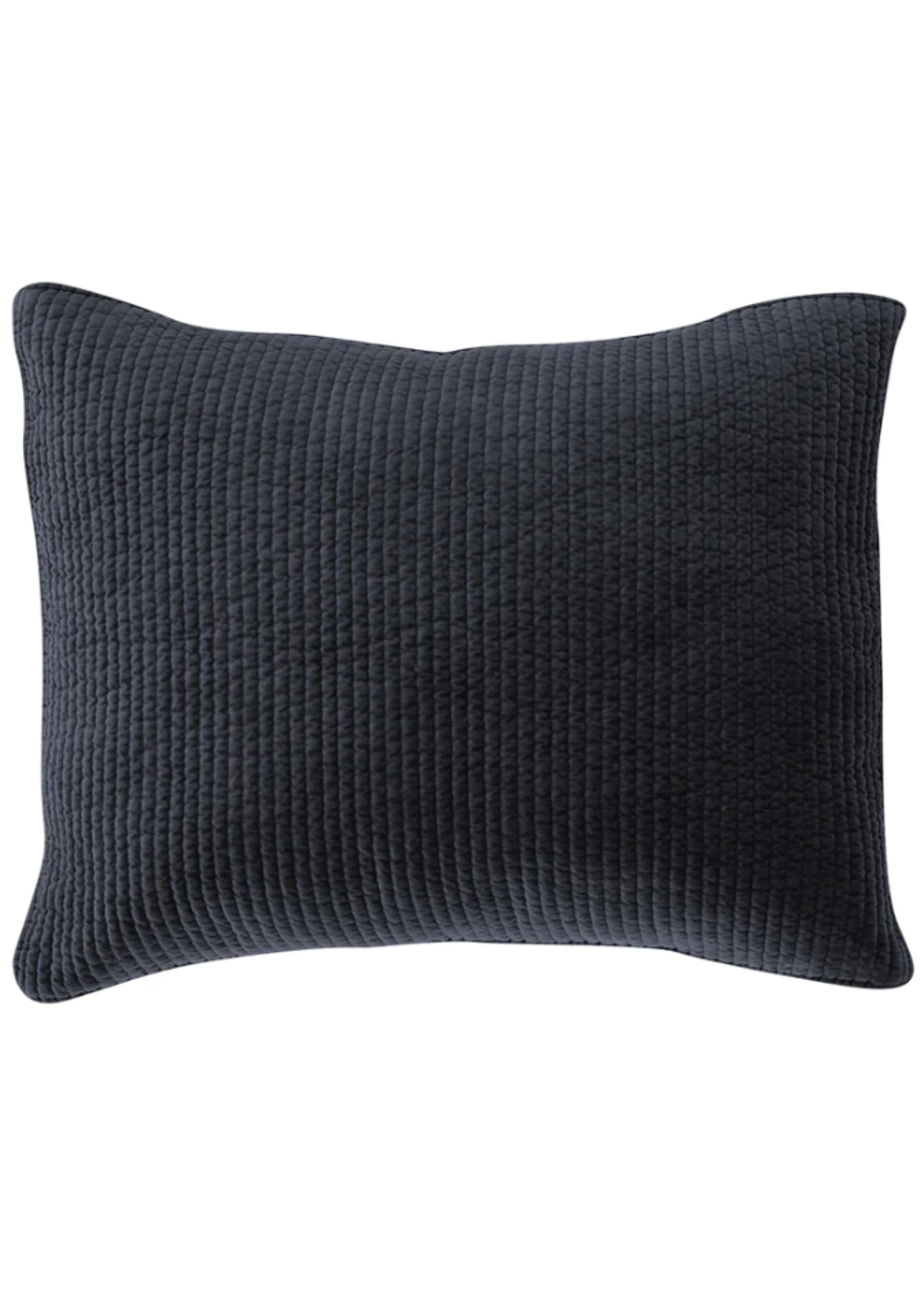 HIEND ACCENTS STONEWASHED COTTON QUILTED 21x27 NAVY VELVET SHAM