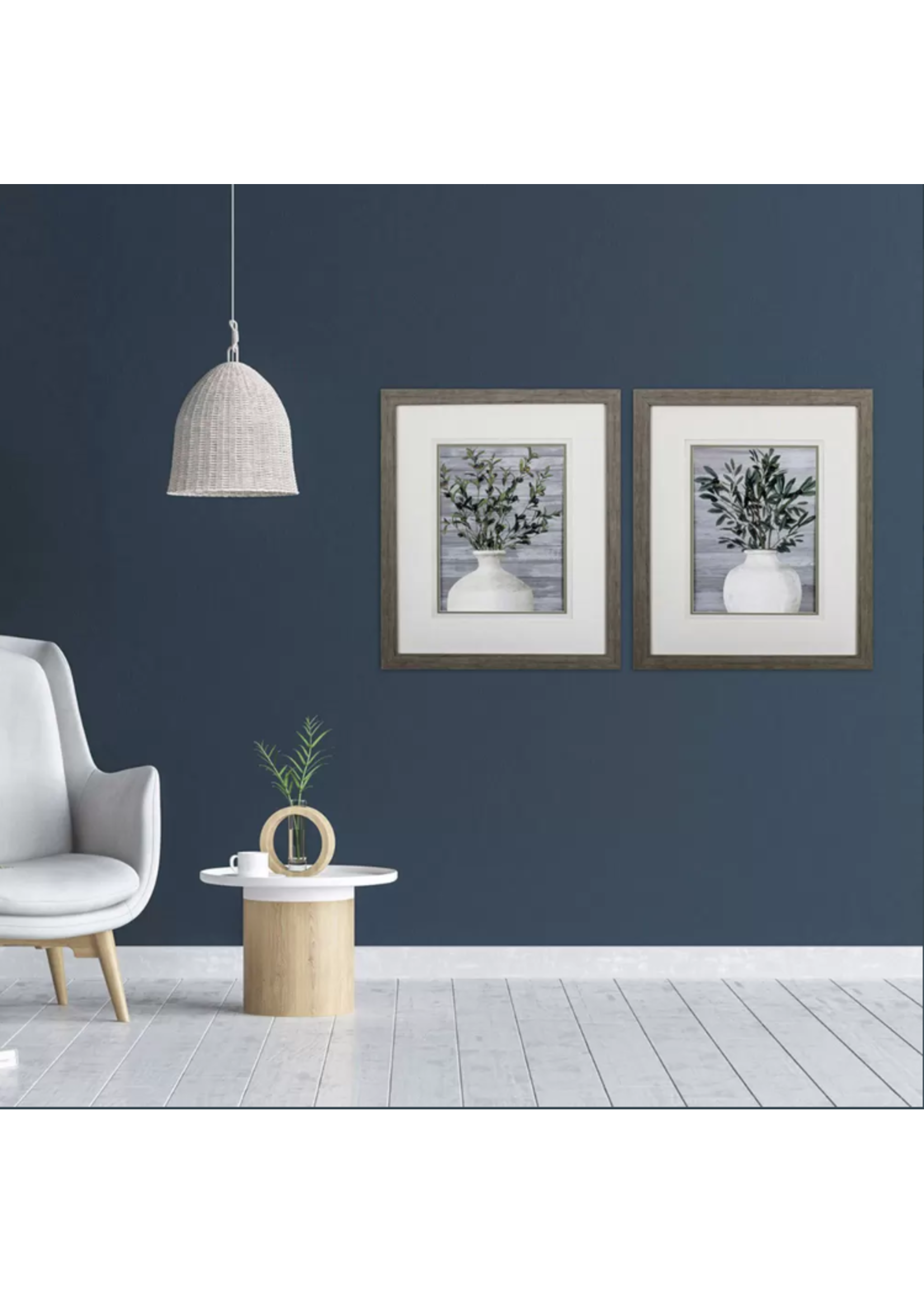 PROPAC IMAGES WHITE VASE DOUBLE MATTED IMAGES