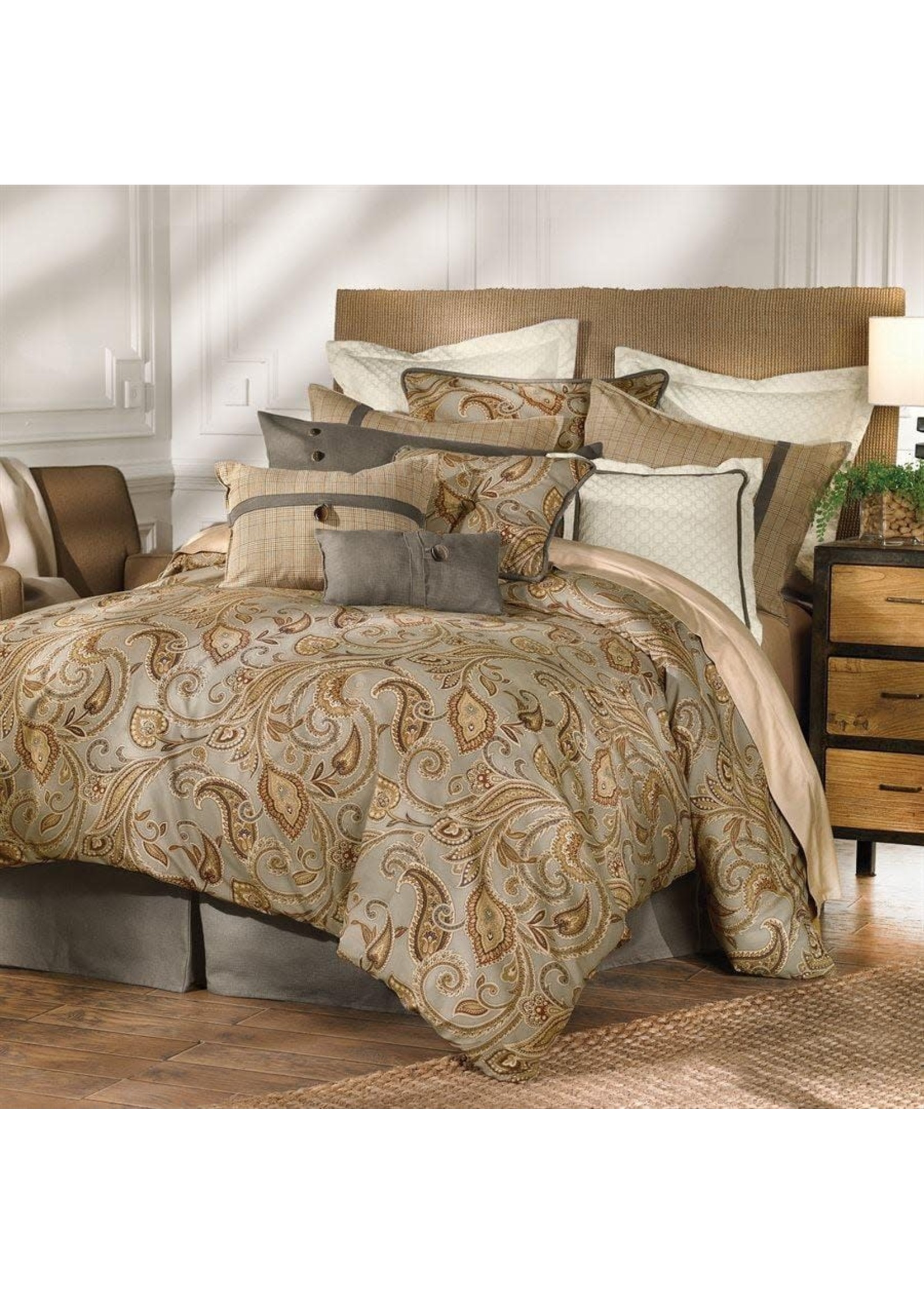 HIEND ACCENTS SUPER KING, PIEDMONT COMFORTER SET-PAISLEY