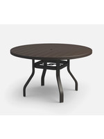 HOMECREST BREEZE 48" ROUND DINING TABLE W/ HOLE 4 ELEMENTS LOW BACK SWIVEL ROCKER DINING CHAIRS