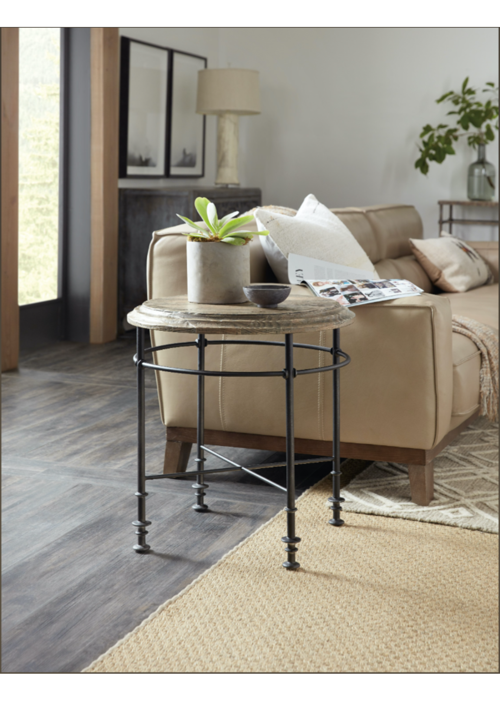 HOOKER FURNITURE FAISON ROUND END TABLE