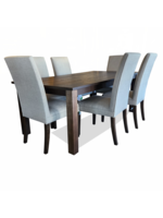 BASSETT SELWYN OAK RECTANGLE DINING TABLE WITH 6 PARSONS CHAIRS