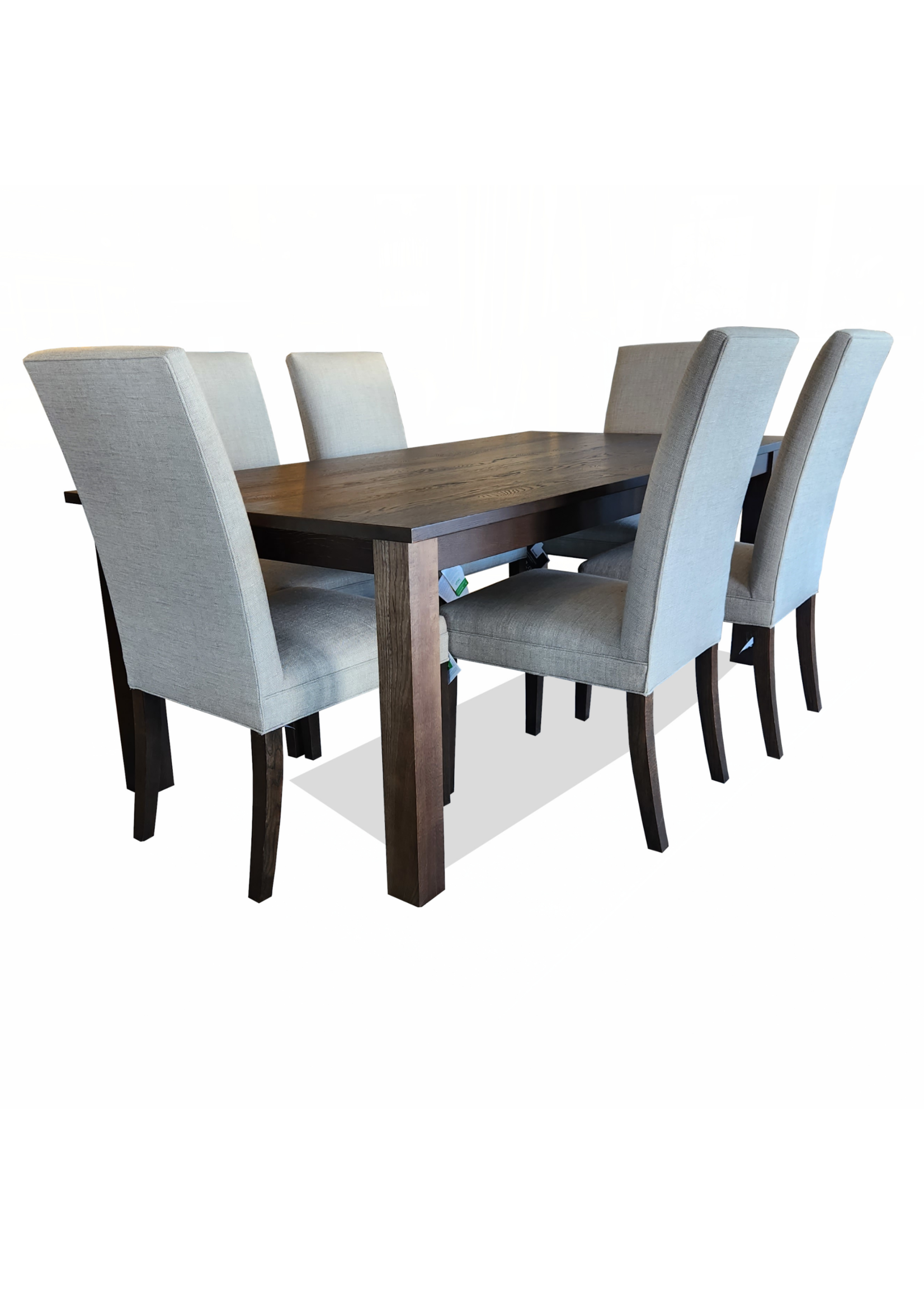 BASSETT SELWYN OAK RECTANGLE DINING TABLE WITH 6 PARSONS CHAIRS