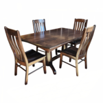 OAKWOOD LIGHTHOUSE 42x68 TABLE & 4 CONTOUR SIDE CHAIRS