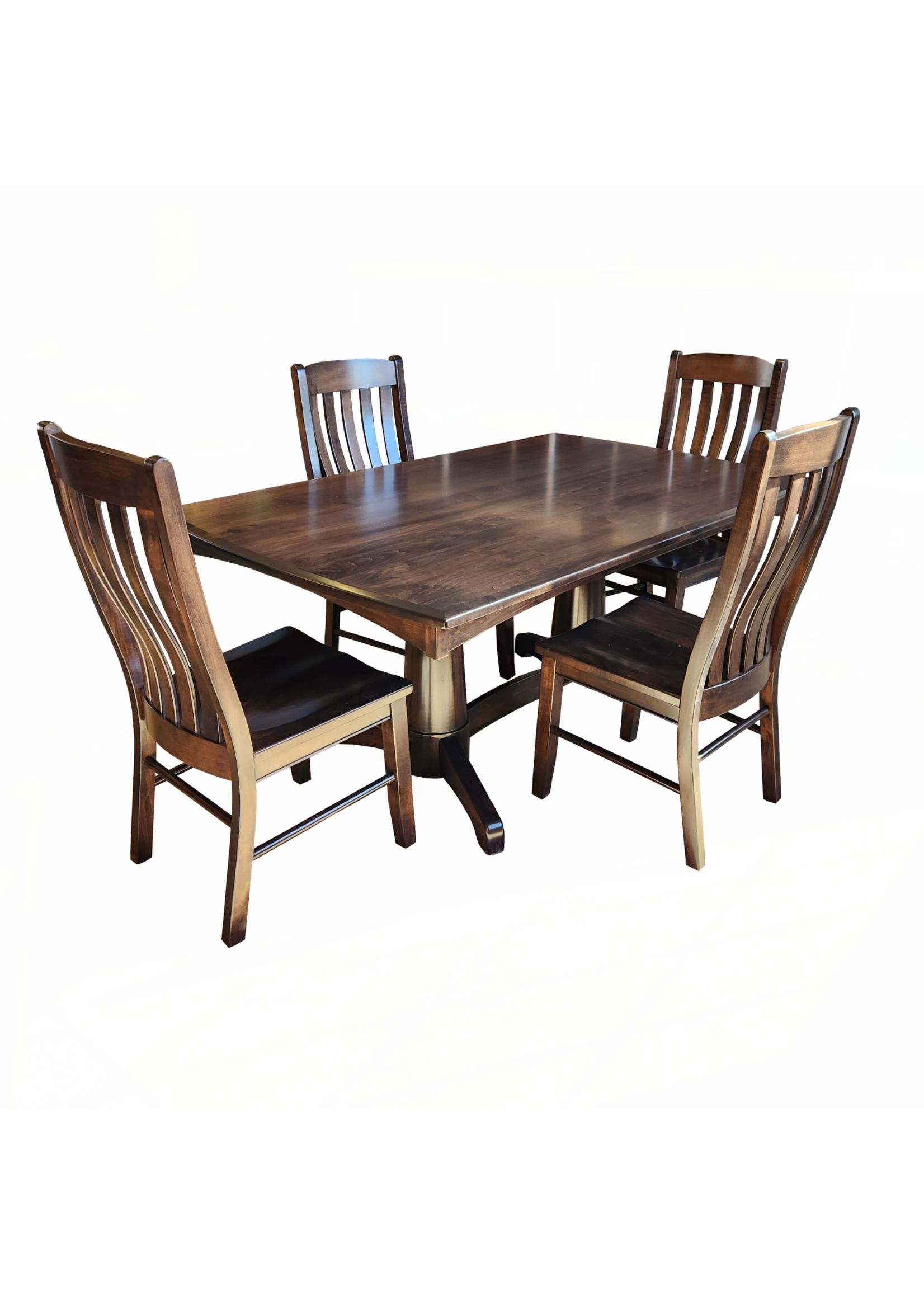 OAKWOOD 7 PC DINING SET: LIGHTHOUSE 42x68 TABLE w 6 CHELSEA SIDE CHAIRS