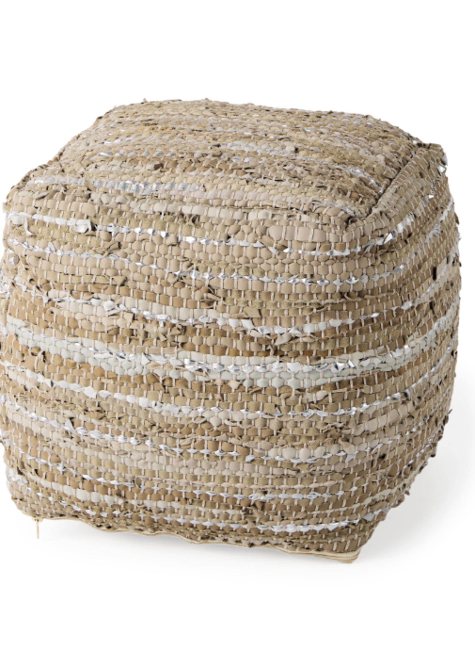MERCANA AADHYA TAUPE/SILVER POUF
