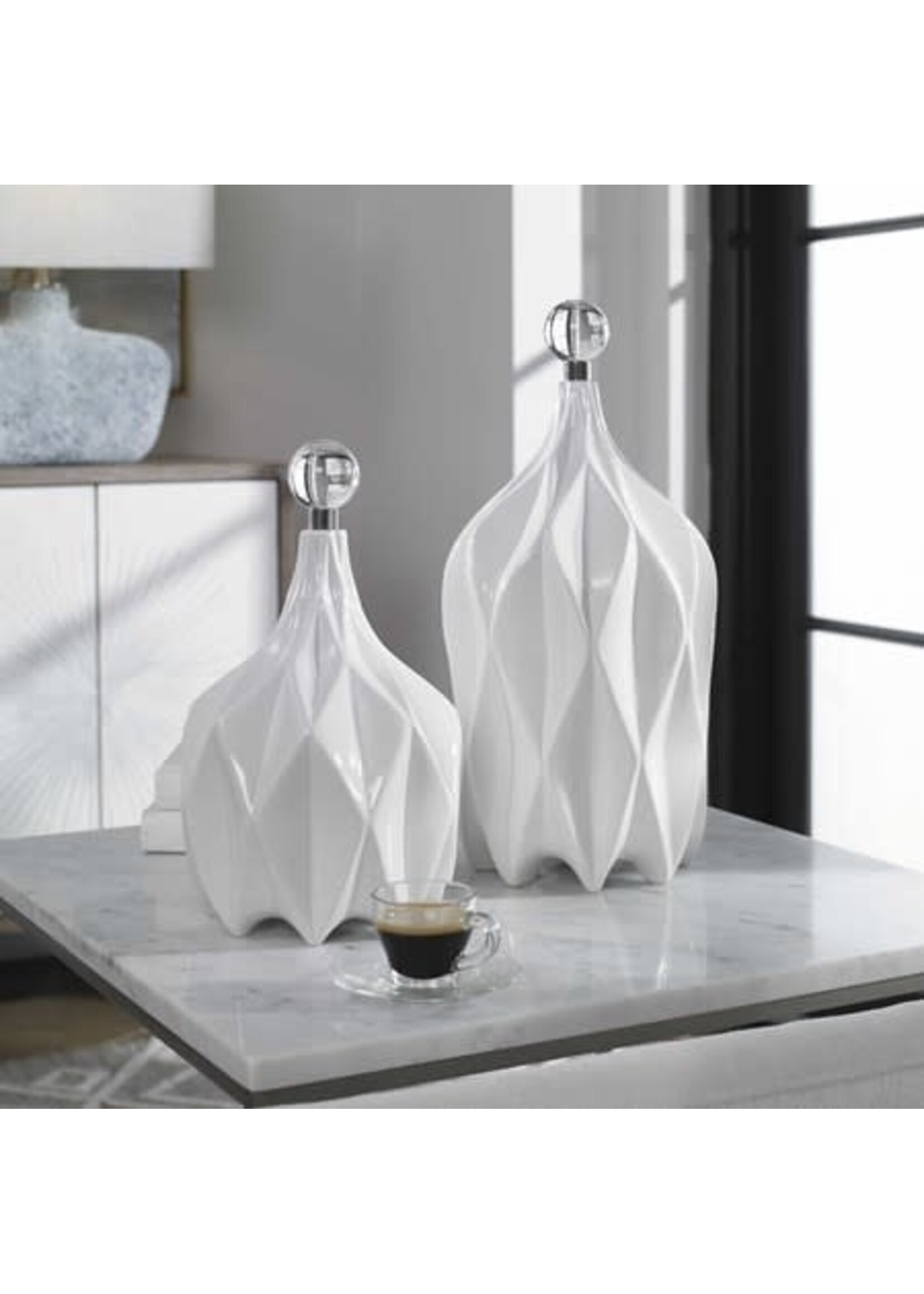 UTTERMOST KLARA SMALL WHITE BOTTLE