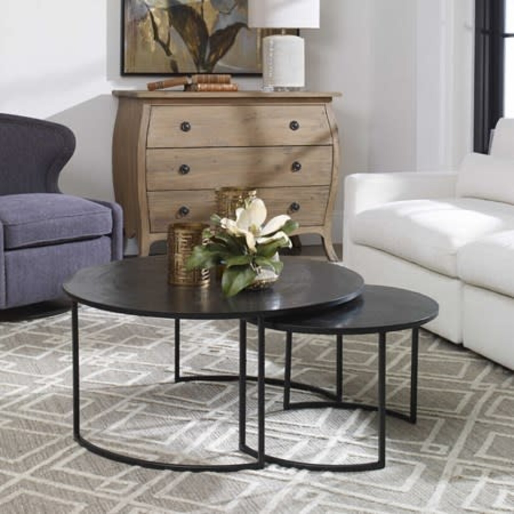 UTTERMOST BARNETTE NESTING COFFEE TABLES S/2