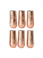 CREATIVE COOP HAMMERED SS STEMLESS CHAMPAGNE FLUTES