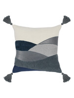 CLASSIC HOME CARVE SEA FOG BLUE/IVORY 18 X 18