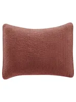 HIEND ACCENTS STANDARD, STONEWASHED SALMON COTTON QUILTED VELVET SHAM