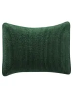 HIEND ACCENTS STANDARD, STONEWASHED EMERALD COTTON QUILTED VELVET SHAM