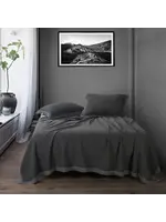 HIEND ACCENTS FULL/QUEEN, SLATE WAFFLE WEAVE COVERLET