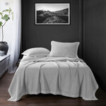 HIEND ACCENTS FULL/QUEEN, GRAY WAFFLE WEAVE COVERLET