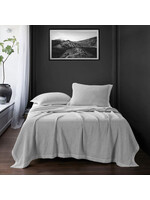 HIEND ACCENTS FULL/QUEEN, GRAY WAFFLE WEAVE COVERLET