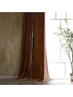 HIEND ACCENTS STELLA COPPER BROWN LINED SILK VELVET CURTAIN, 48X108