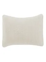 HIEND ACCENTS STANDARD, STONEWASHED VINTAGE WHITE COTTON QUILTED VELVET SHAM