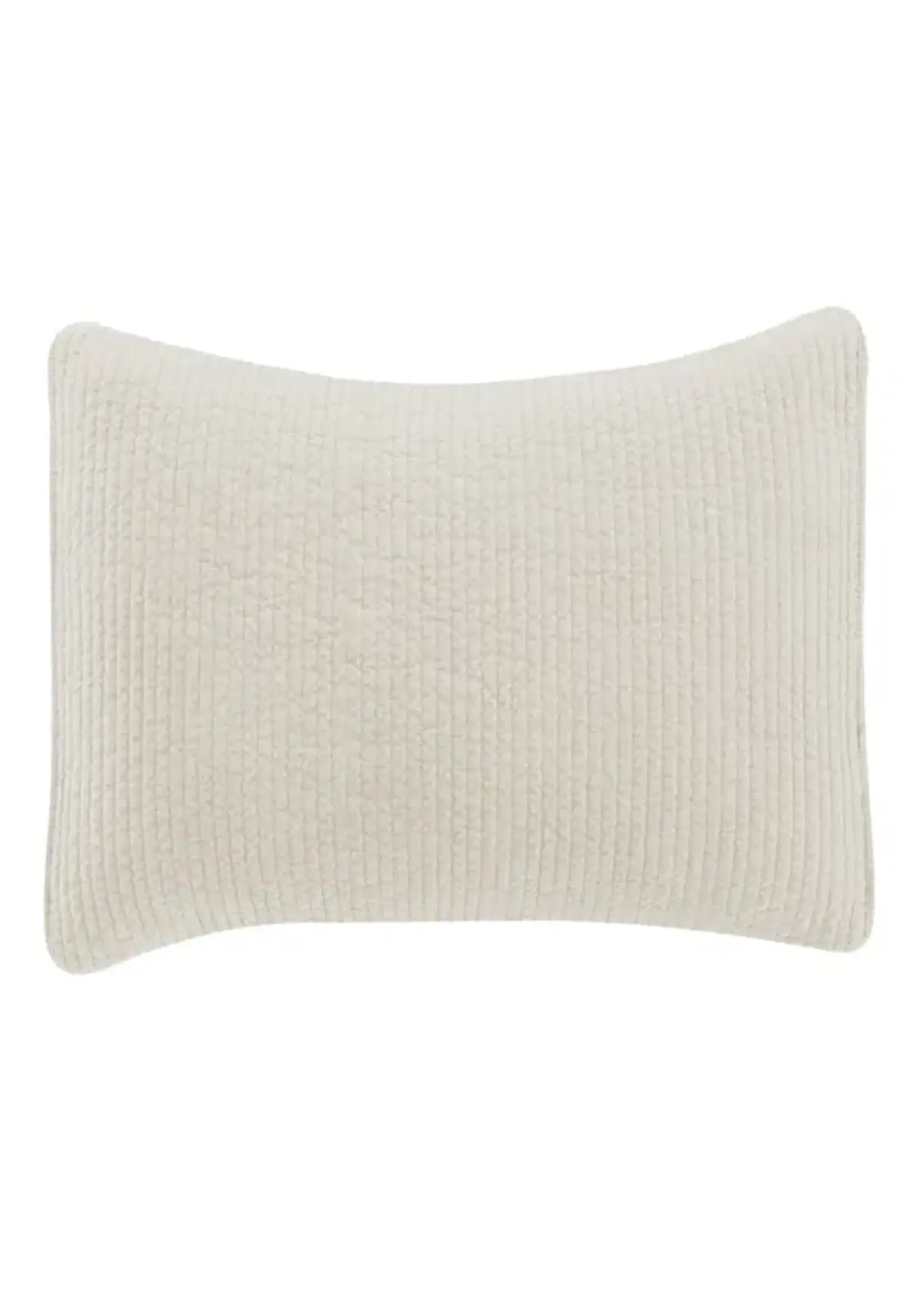 HIEND ACCENTS STANDARD, STONEWASHED VINTAGE WHITE COTTON QUILTED VELVET SHAM