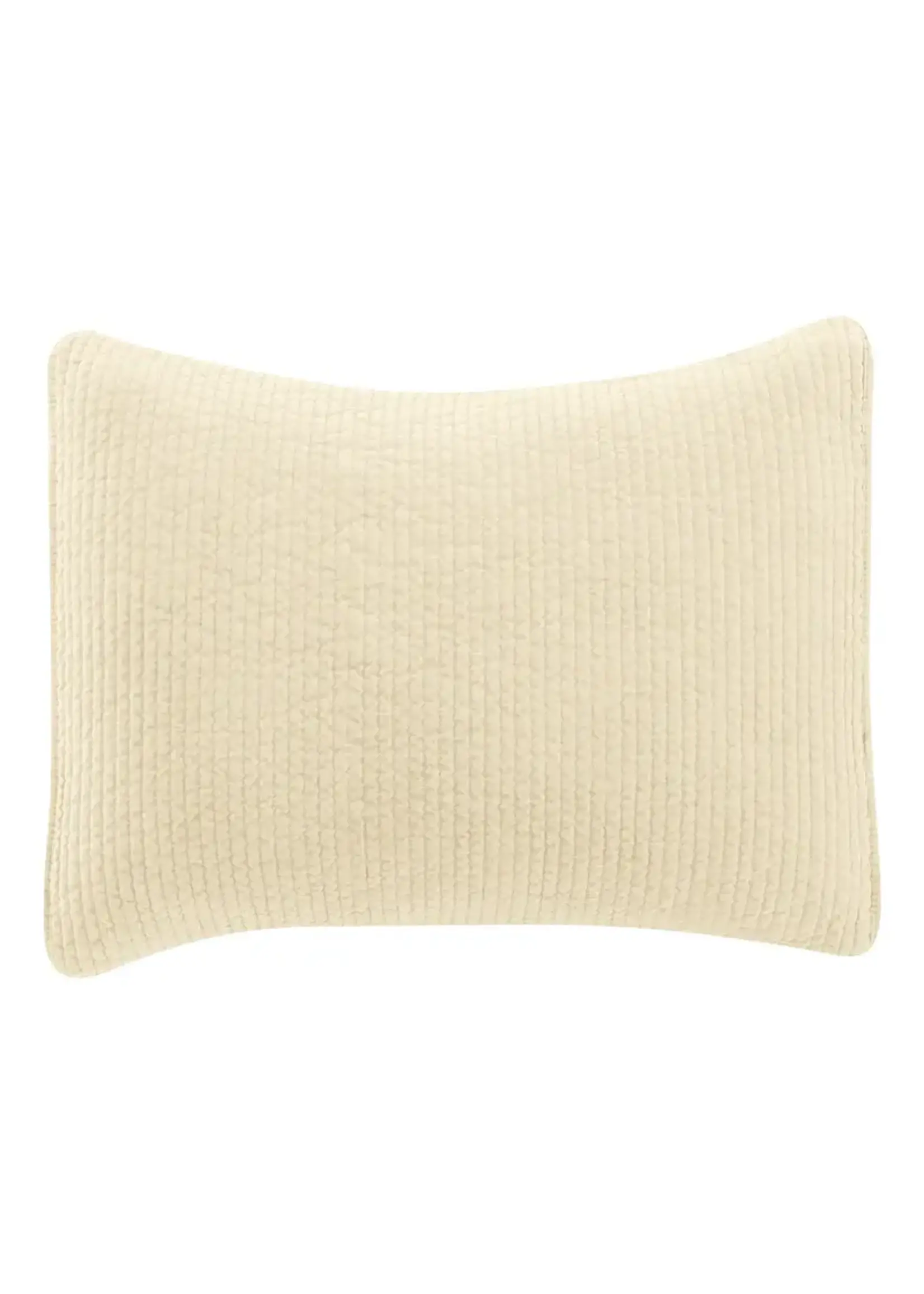 HIEND ACCENTS STANDARD, STONEWASHED LIGHT TAN COTTON QUILTED VELVET SHAM