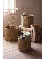 SMALL ROUND BRAIDED SEAGRASS STORAGE