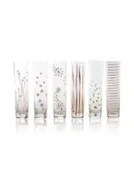 ZODAX LA FETE GOLDEN DECAL CHAMPAGNE FLUTES