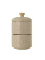 CREATIVE COOP SALT AND PEPPER POTS W LID, SET/2