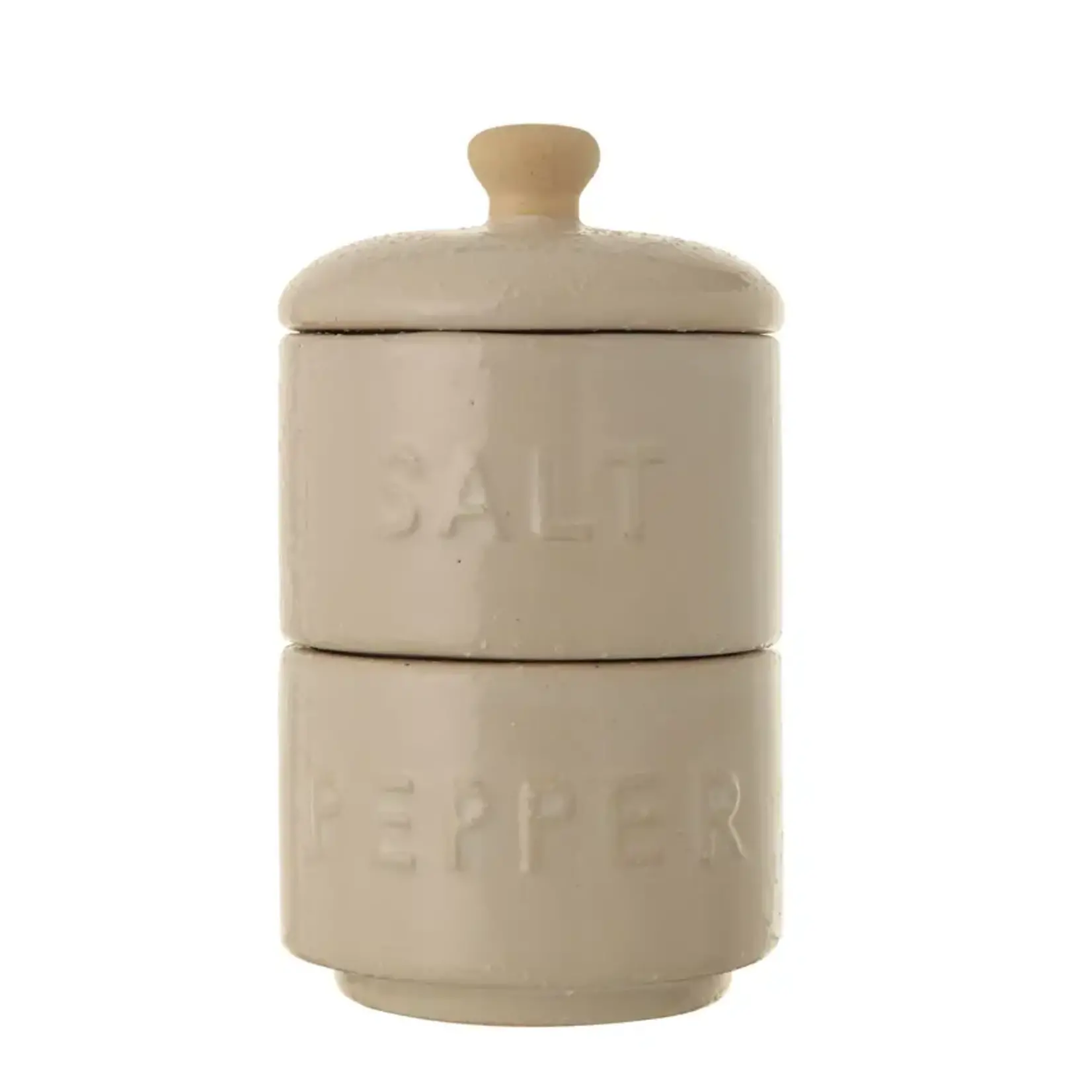 CREATIVE COOP SALT AND PEPPER POTS W LID, SET/2