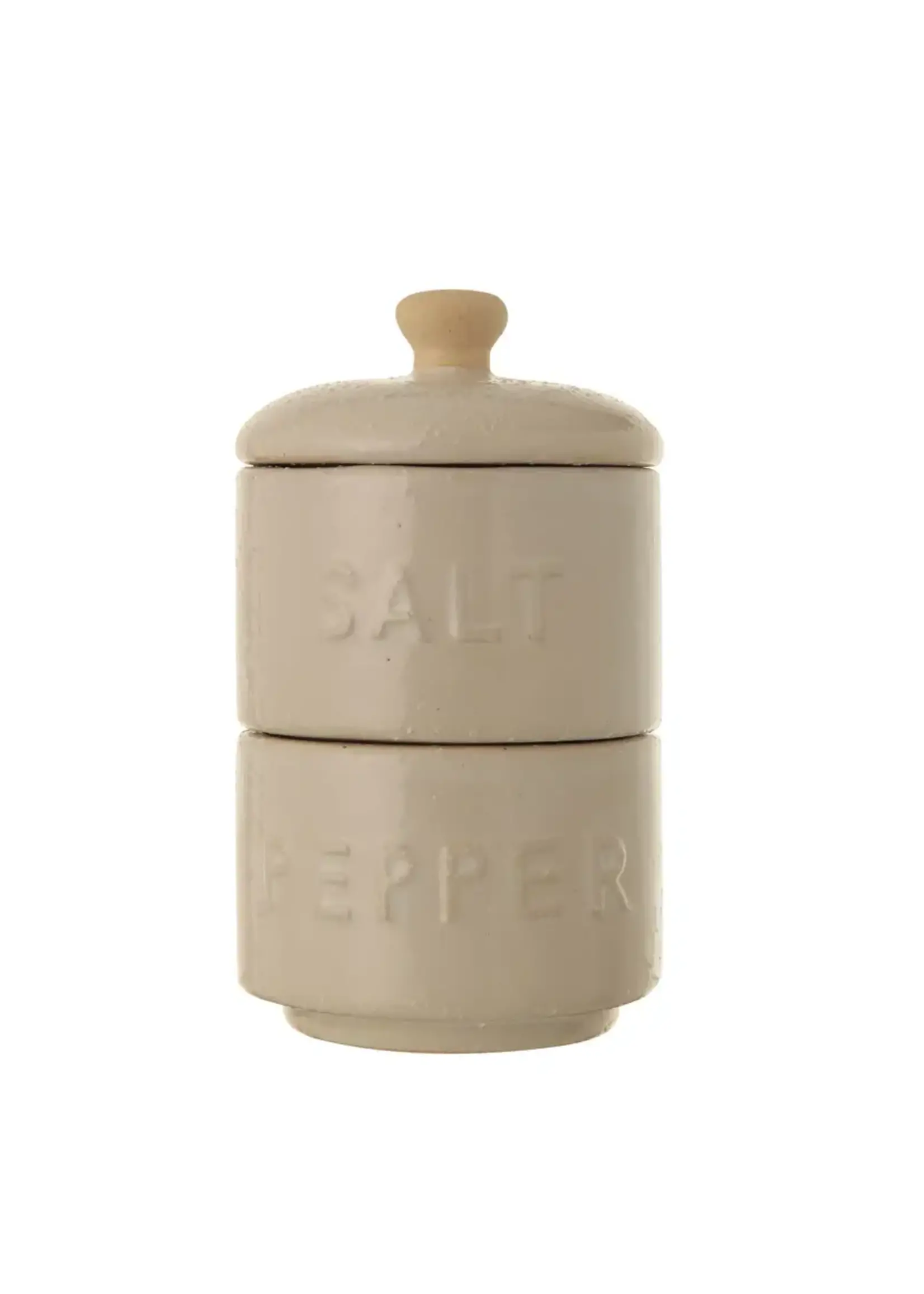 CREATIVE COOP SALT AND PEPPER POTS W LID, SET/2