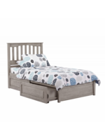 NIGHT & DAY TWIN MAINSAIL COMPLETE BED W TWO DRAWERS, BRUSHED DRIFTWOOD