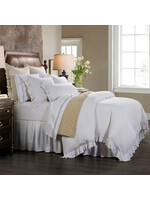 HIEND ACCENTS KING, RUFFLED WASHED LINEN 3PC COMFORTER SET