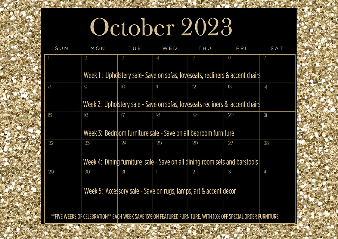 October Sales Calendar