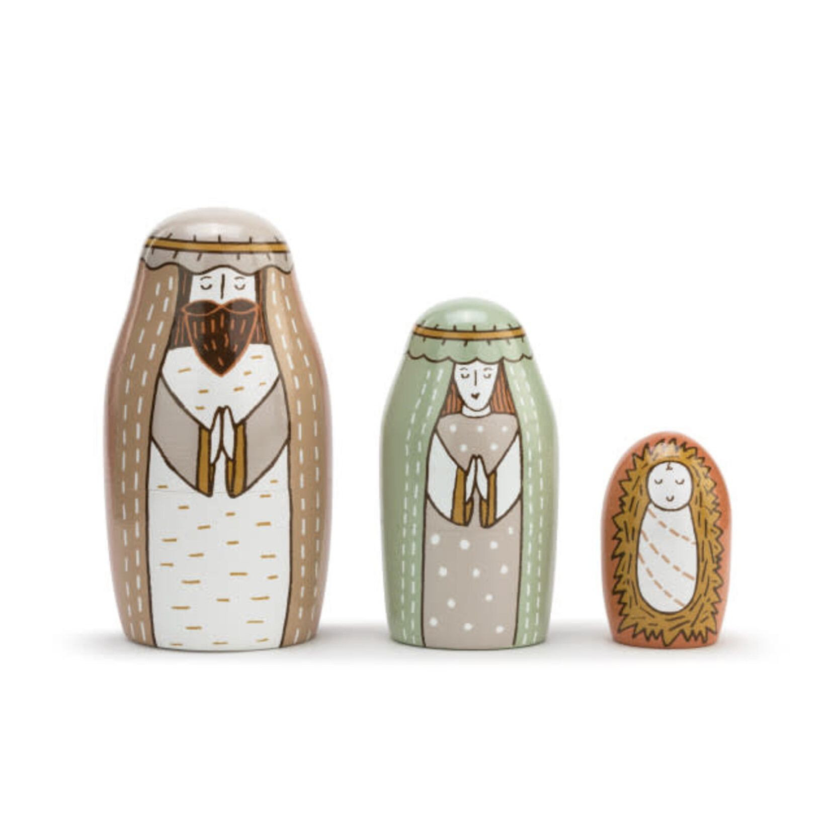 DEMDACO NESTING NATIVITY SET OF 3