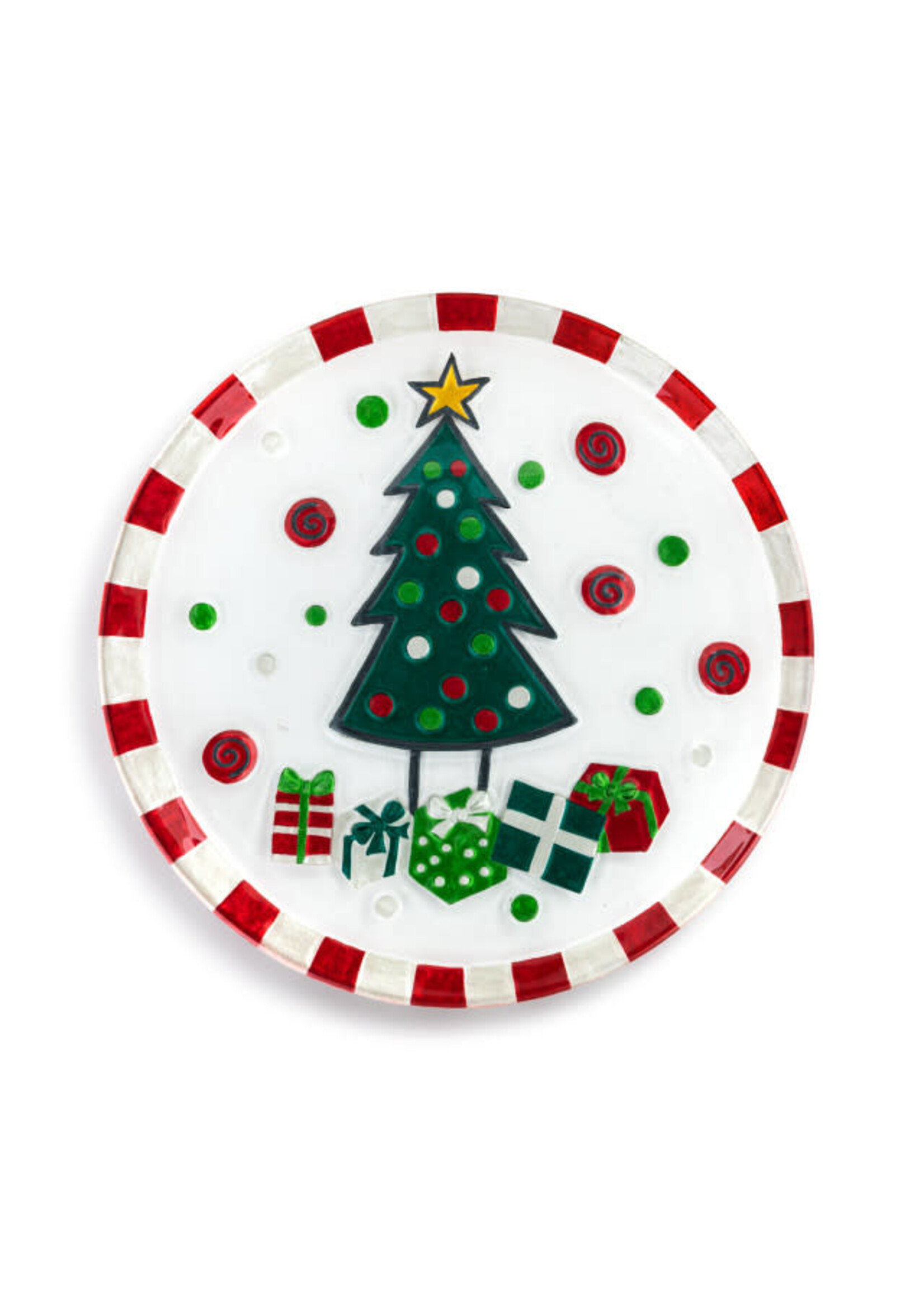 DEMDACO CHRISTMAS TREE ROUND PLATE 13"
