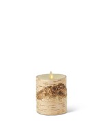 K & K BIRCH BARK WAX INDOOR PILLAR 3.25 X 4.5