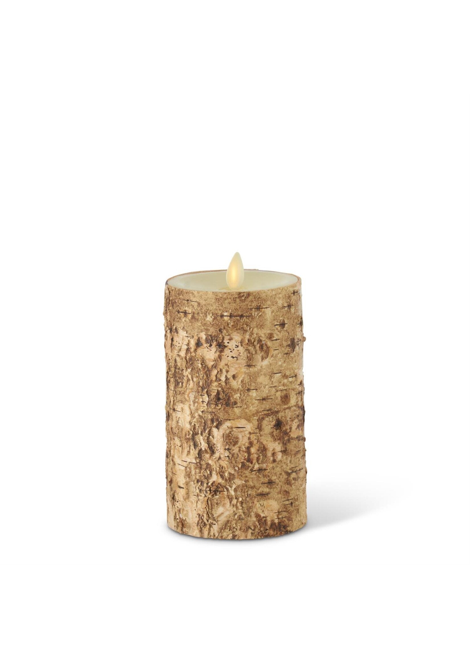 K & K BIRCH BARK WAX INDOOR PILLAR 3.25 X 5.5